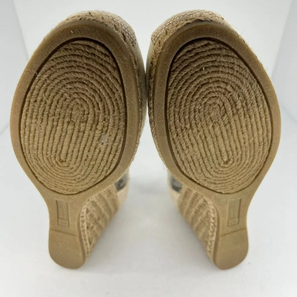 White Mountain W13809 Mamba Womens Beige High Heel Wedge Sandals Size 10M